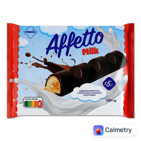 Батончик PREMIA Affetto вафельний з молочною начинкою 100г