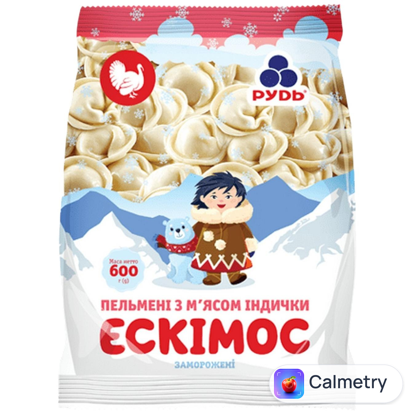 Пельмені Рудь Ескімос з м'ясом індички 600г — фото продукту
