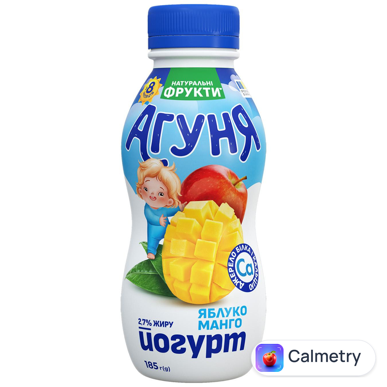 Йогурт Агуня яблуко-манго 2,7% 185г