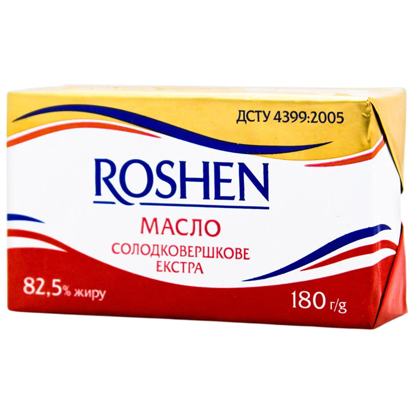 Масло Roshen Селянське солодковершкове 82,5% 180г — фото продукту
