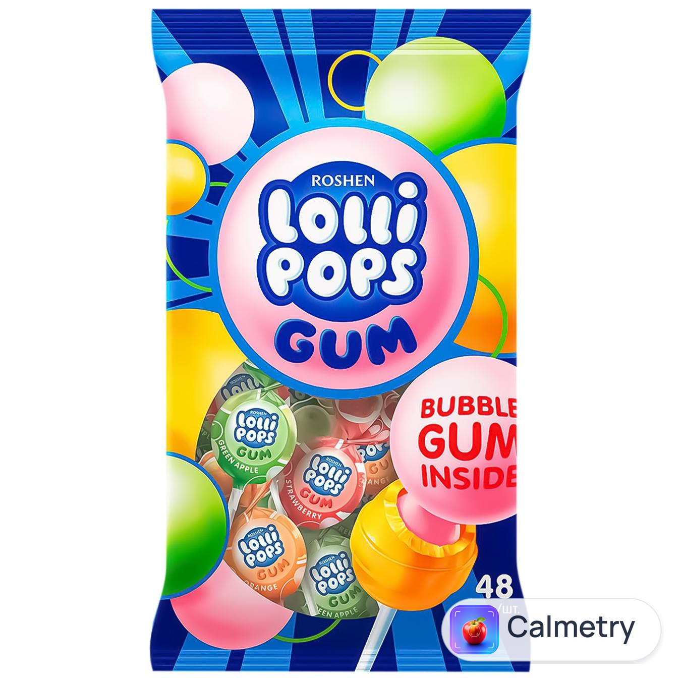Карамель Roshen Lollipops Gum Фруктовий мікс 920г