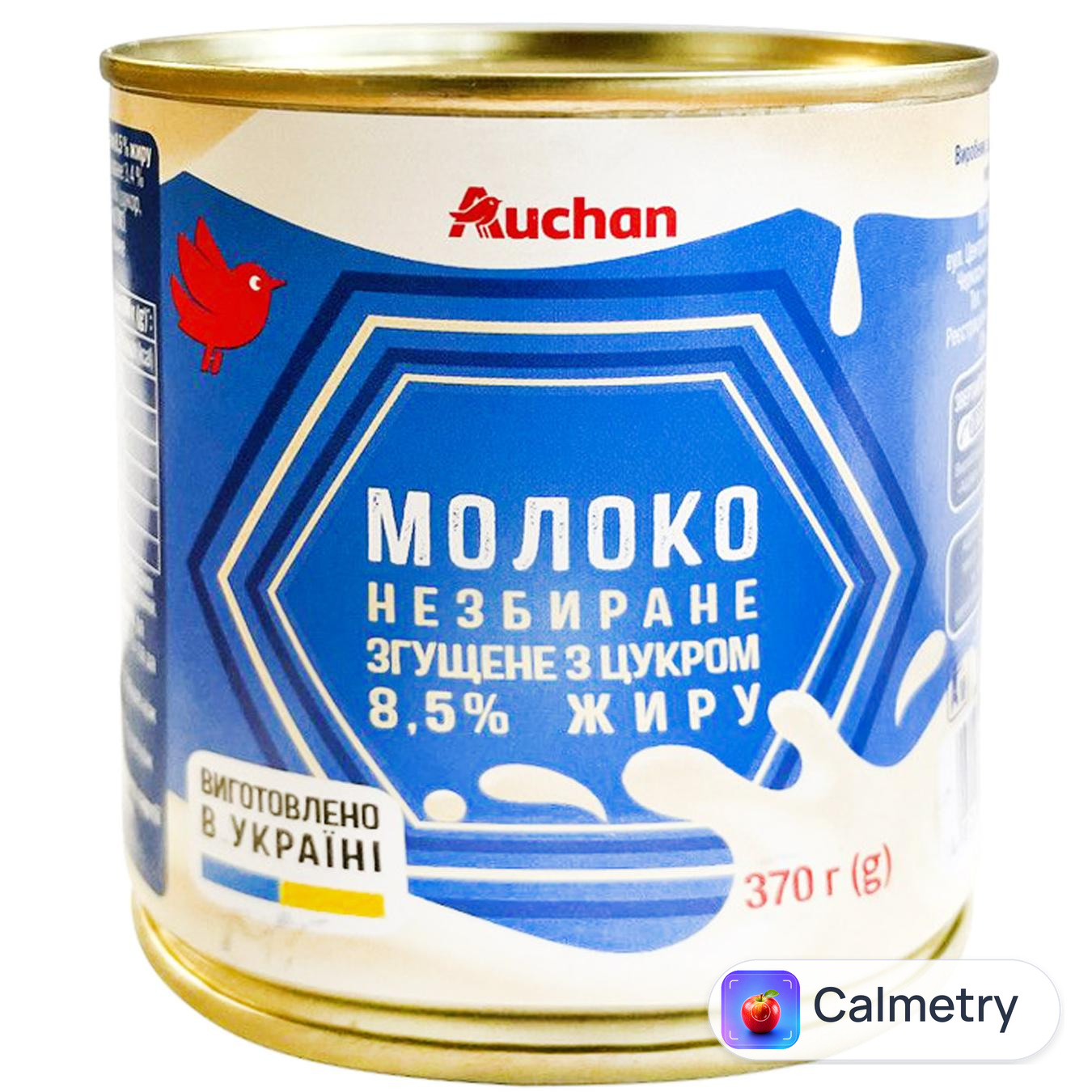Молоко згущене Auchan з цукром 8,5% 370г