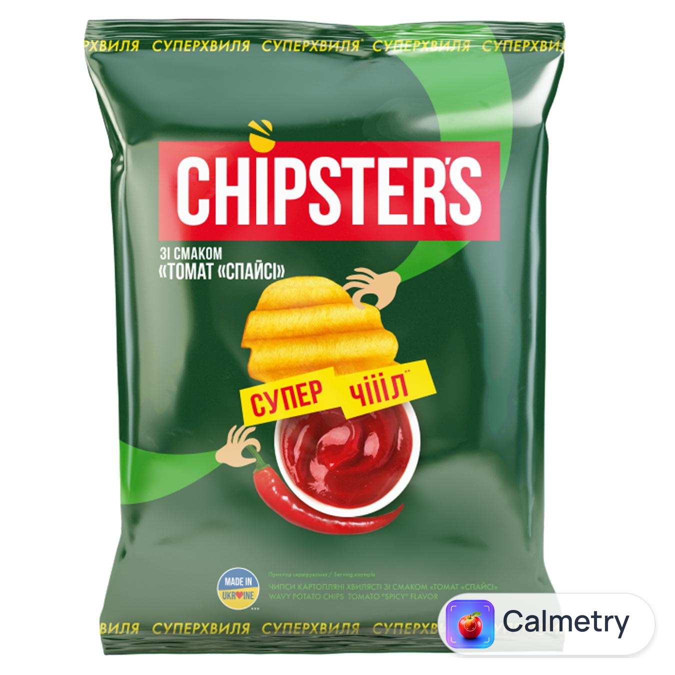 Чипси Chipster's хвилясті зі смаком томата спайсі 95г — фото продукту