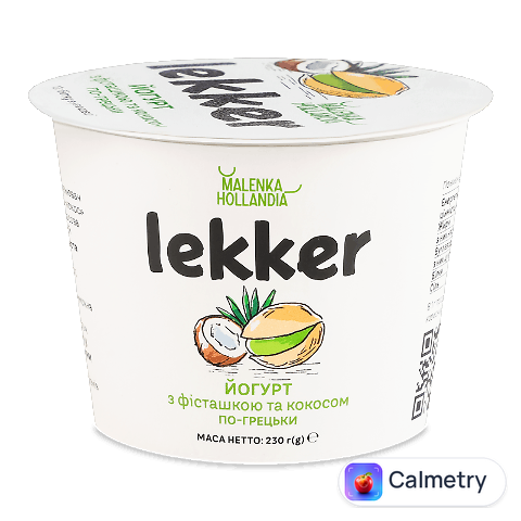 Йогурт Lekker По-грецьки з фісташкою та кокосом 3%, 230г