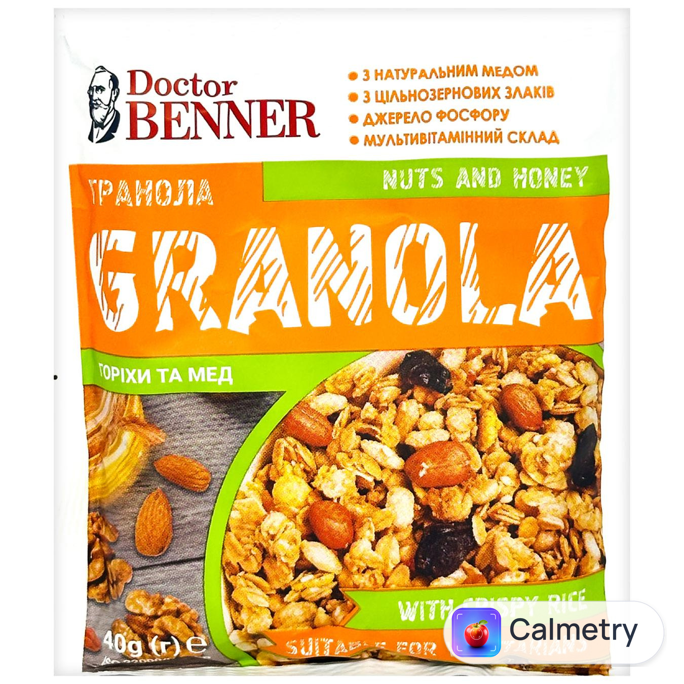 Гранола Doctor Benner з горіхами та медом 40г