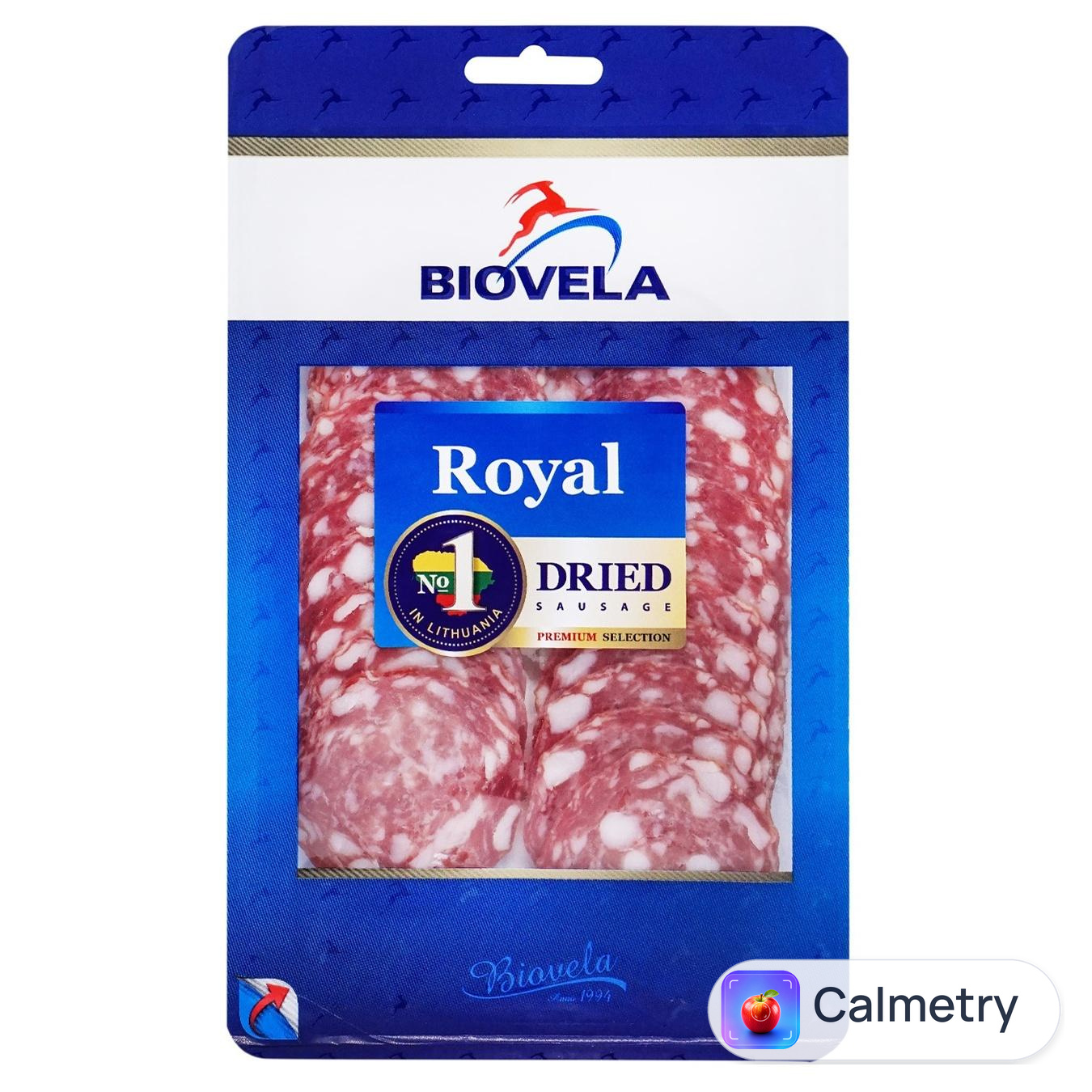 Ковбаса Biovela Royal сиров'ялена нарізана вищий сорт 90г