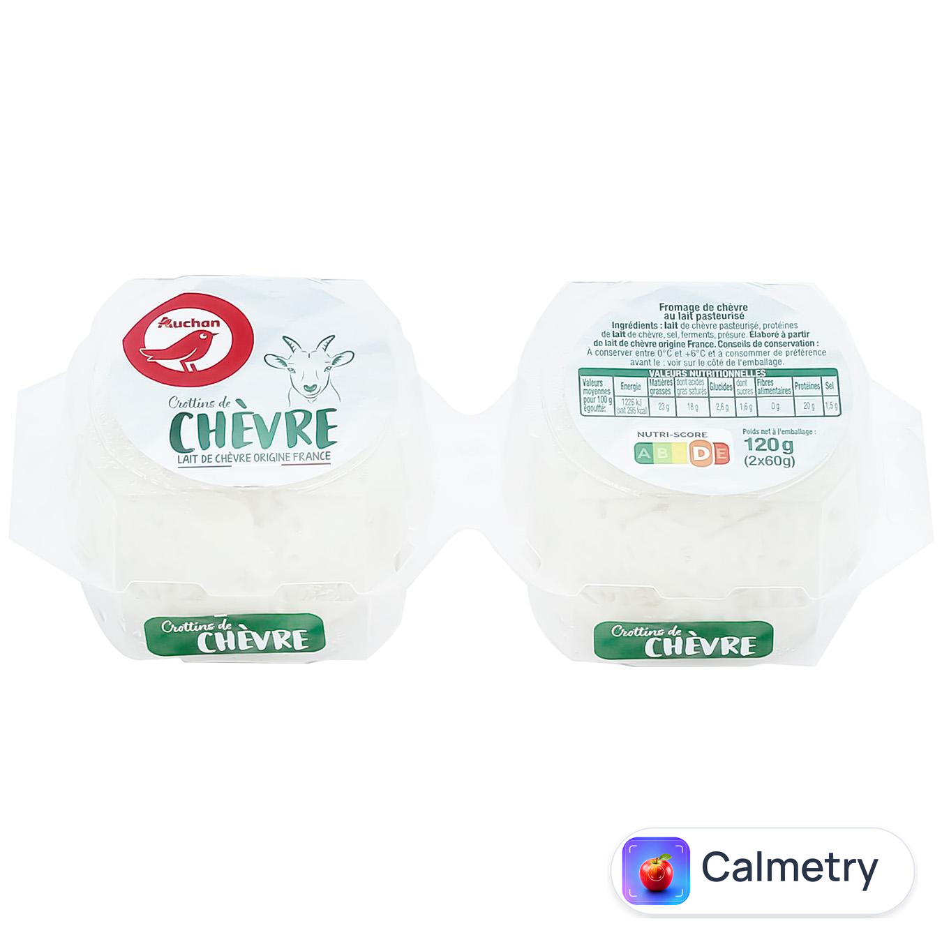 Сир Auchan козячий 23% 2шт*60г