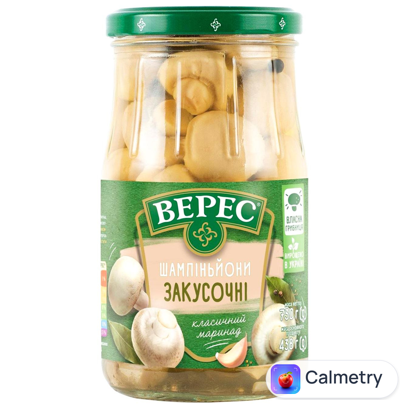 Шампіньйони Верес Закусочні 730г — фото продукту