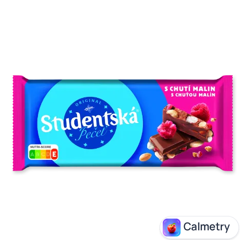 Шоколад молочний Studentska з арахісом, шматочками желе та малини