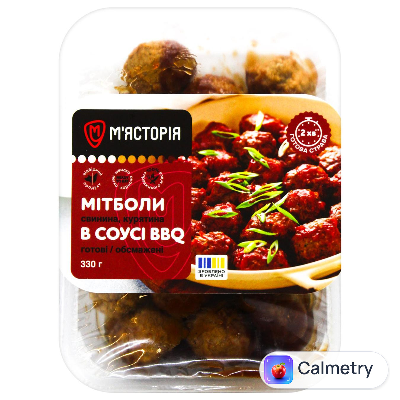 Мітболи М'ясторія в соусі BBQ готові обсмажені 330г — фото продукту