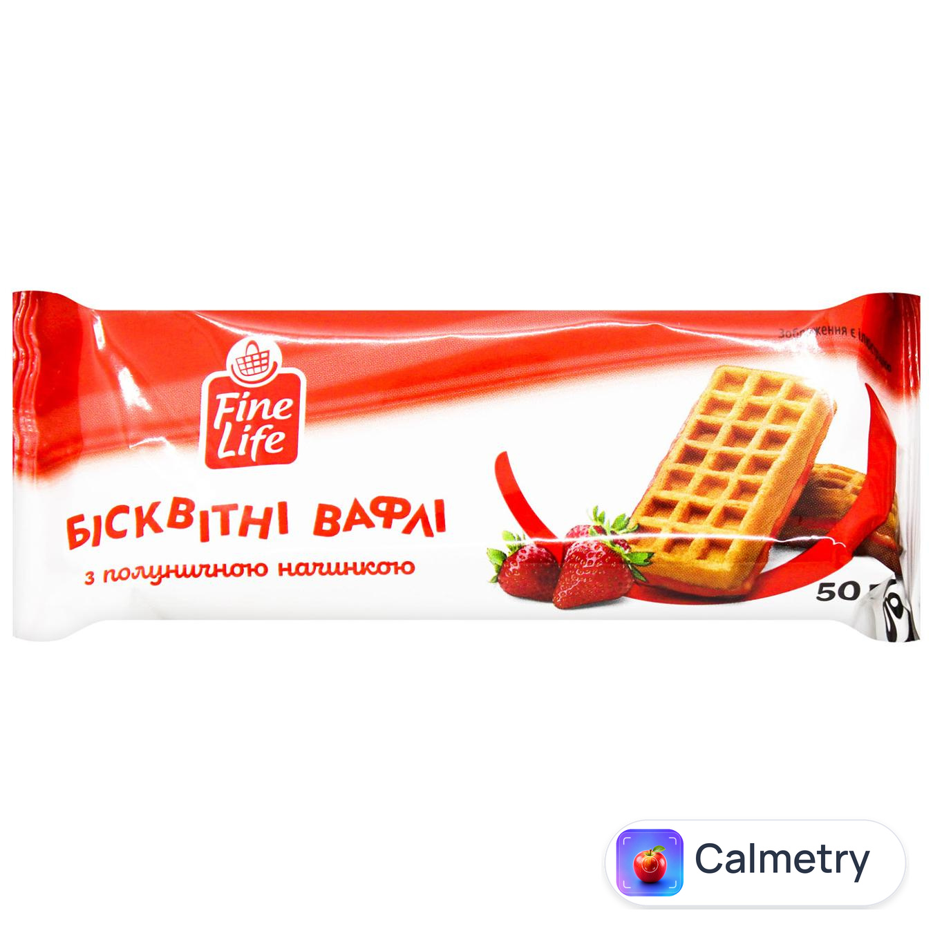 Вафлі Fine Life бісквітні з полуничною начинкою 50г