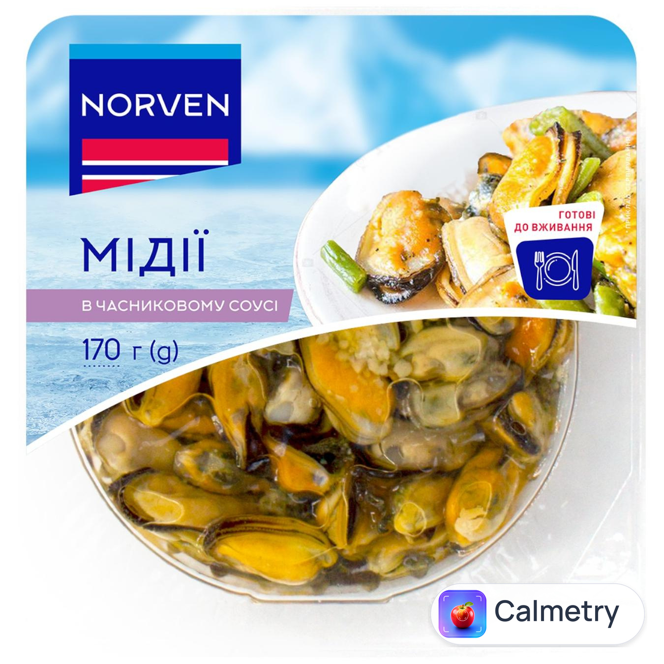 Мідії Norven в часниковому соусі 170г — фото продукту