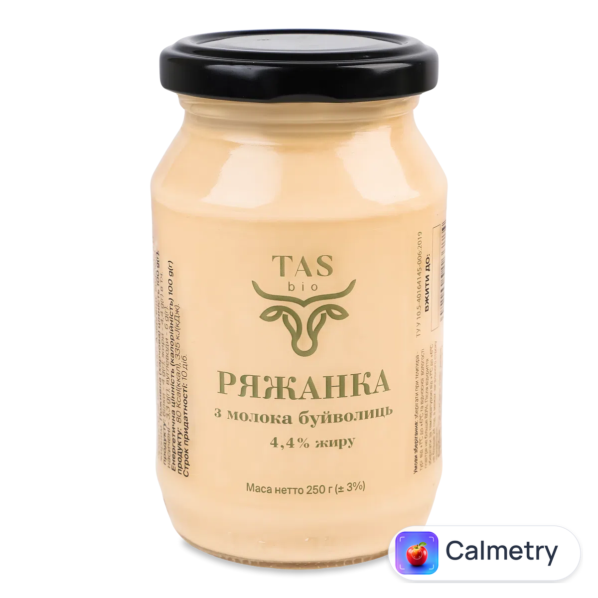 Ряжанка Лавка традицій TASbio з молока буйволиць 4.4% 250г