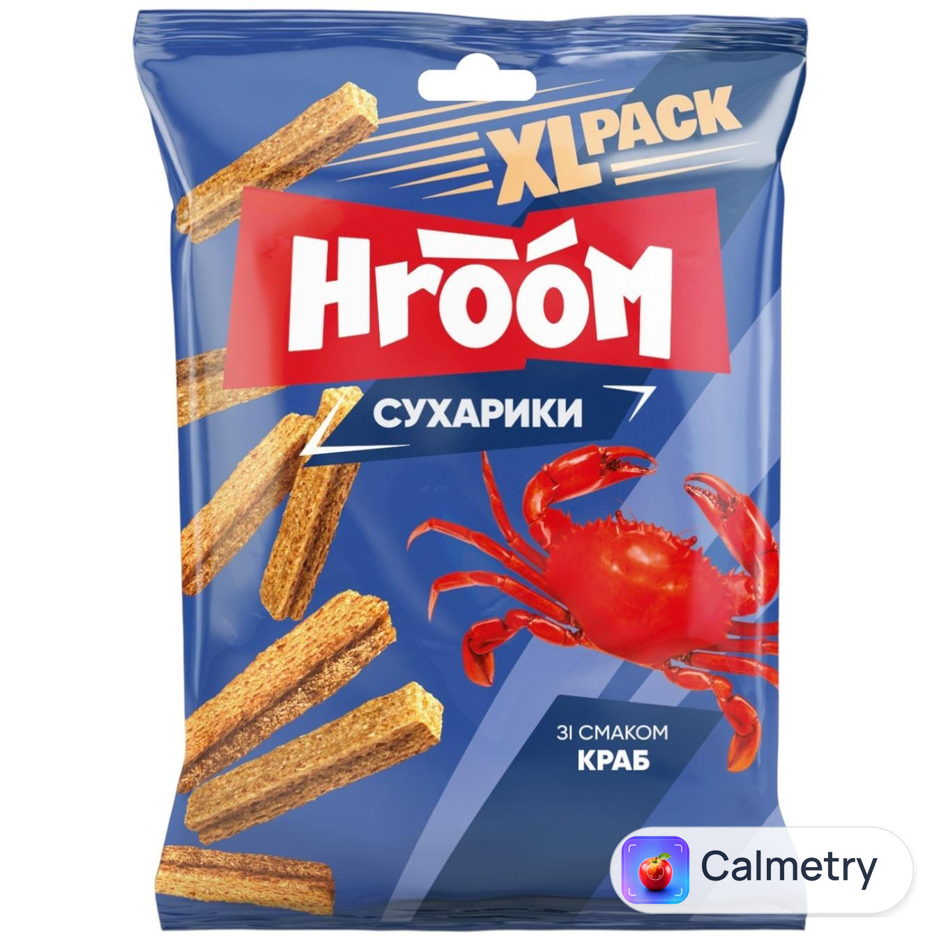 Сухарики Hroom! житні зі смаком Краб 100г