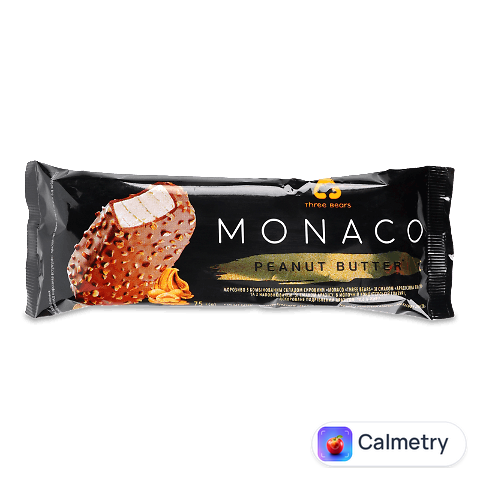 Морозиво Три ведмеді Monaco зі смаком арахісової пасти, глазуроване, 75г