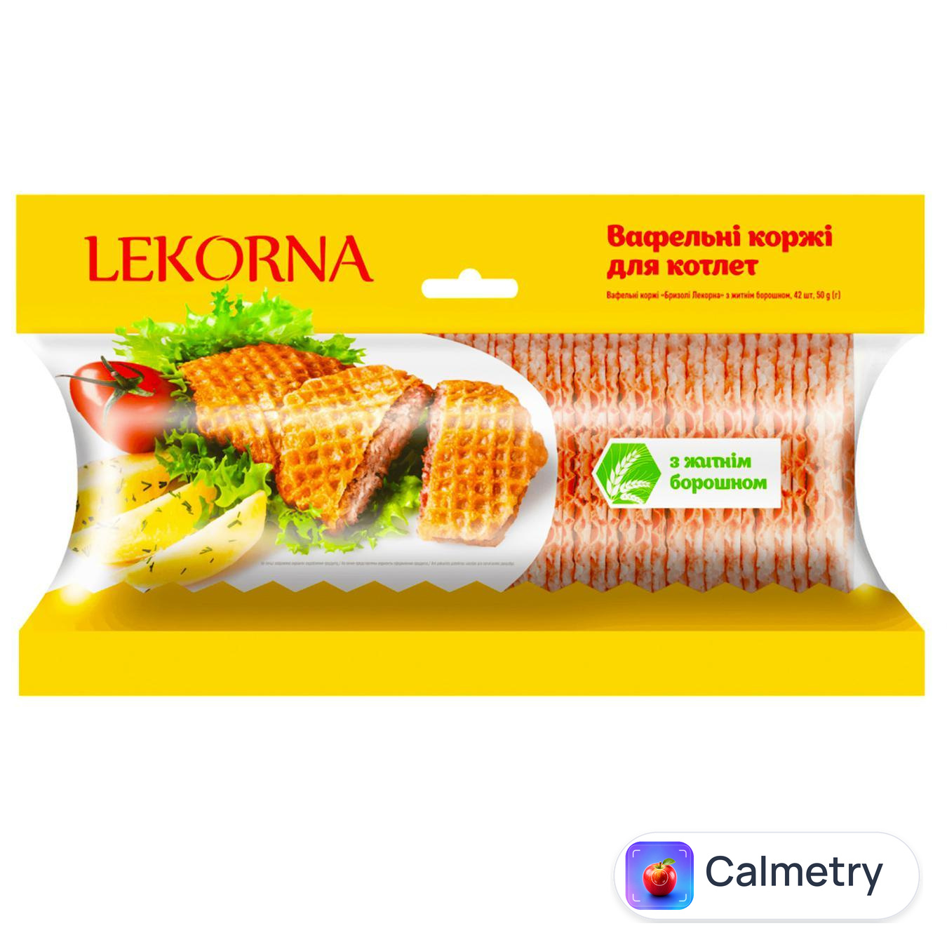 Коржі вафельні Lekorna Бризолі з житнім борошном 42шт 50г