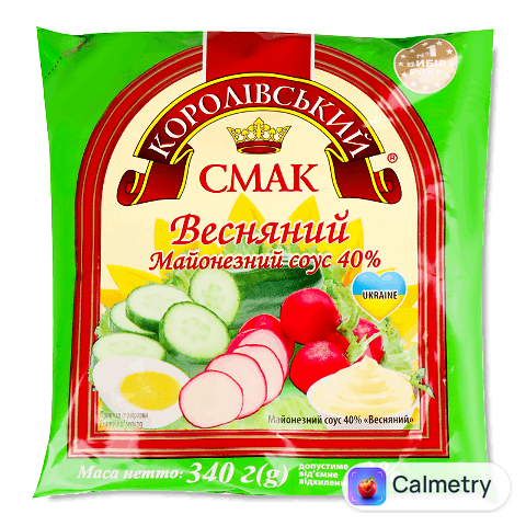 Соус «Королівський смак» «Весняний» майонезний 40% ф/п, 340г