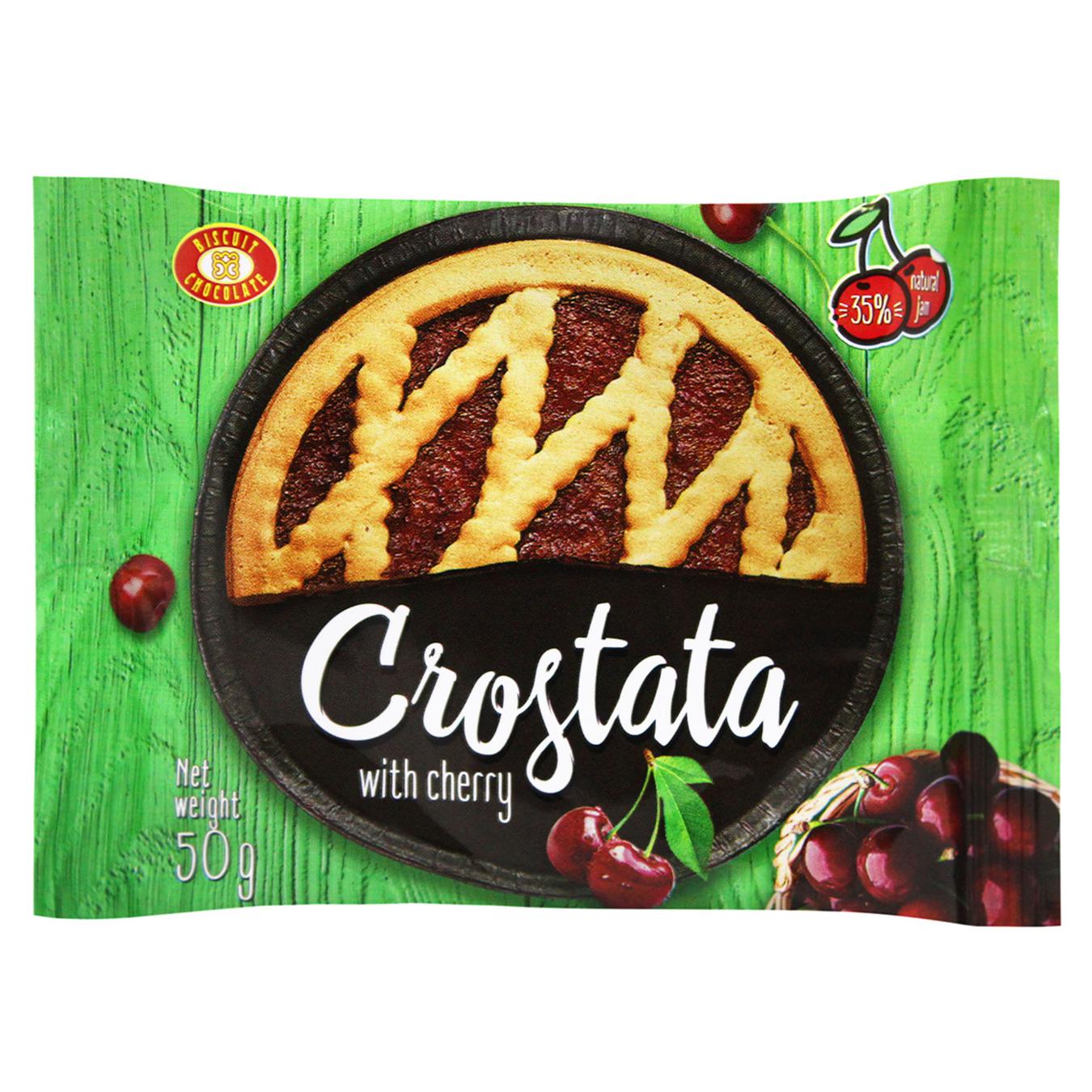 Пиріг Бісквіт-Шоколад Crostata Вишня пісочний 50г — фото продукту