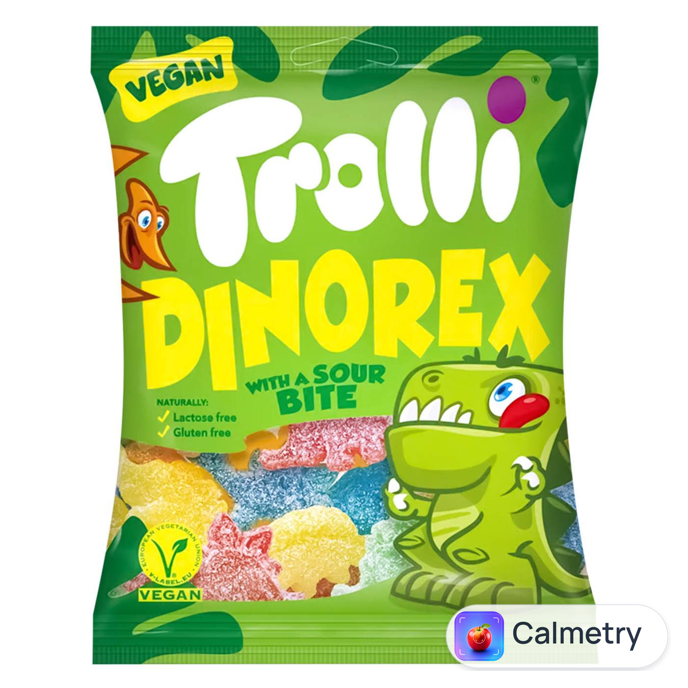 Цукерки жувальні Trolli DinoRex 100г — фото продукту