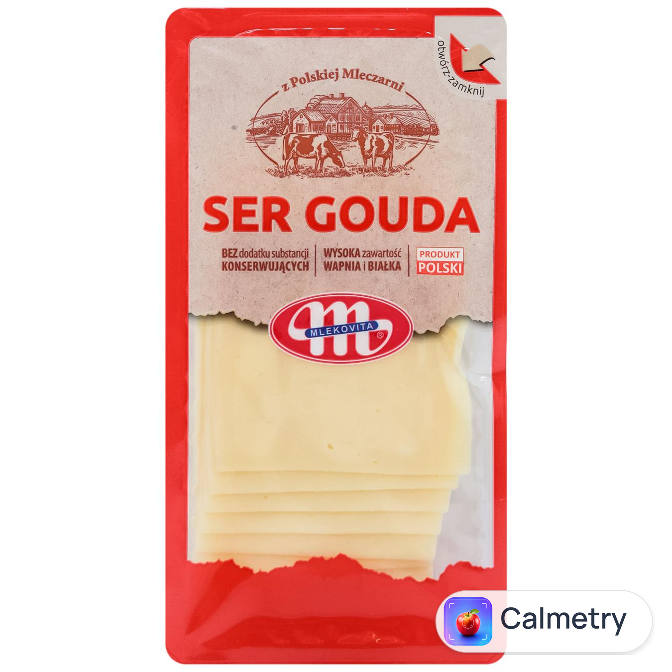 Сир Mlekovita Гауда нарізка 44% 100г