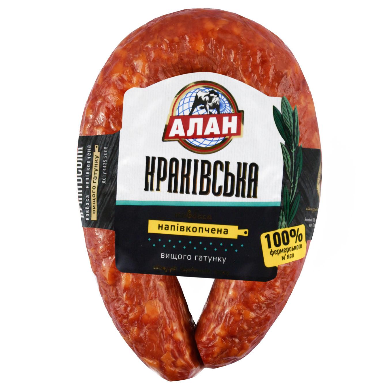 Ковбаса Алан Краківська напівкопчена вищий сорт — фото продукту