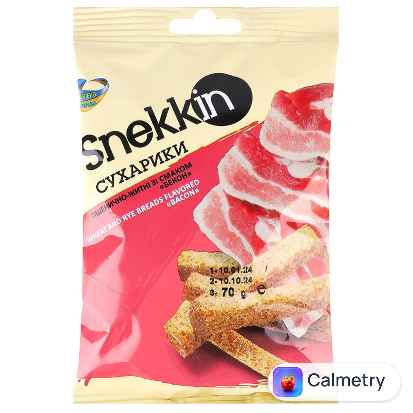 Сухарики Snekkin зі смаком бекону 70г