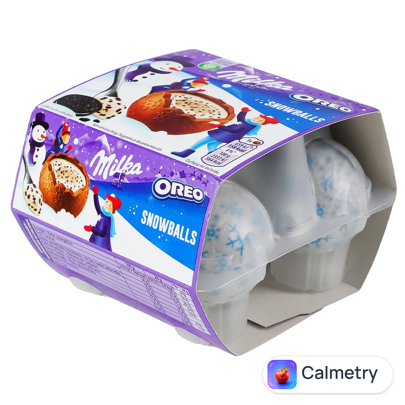 Шоколад молочний Milka Snow Balls у формі кулі з шматочками печива орео 112г
