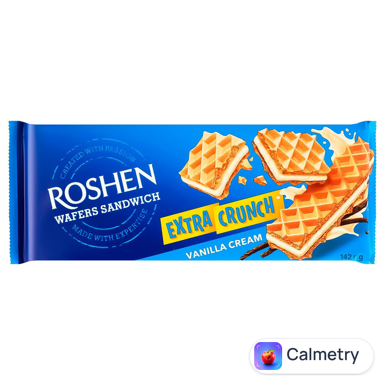 Вафлі Roshen Wafers Sandwich Crunch молоко ваніль 142г — фото продукту