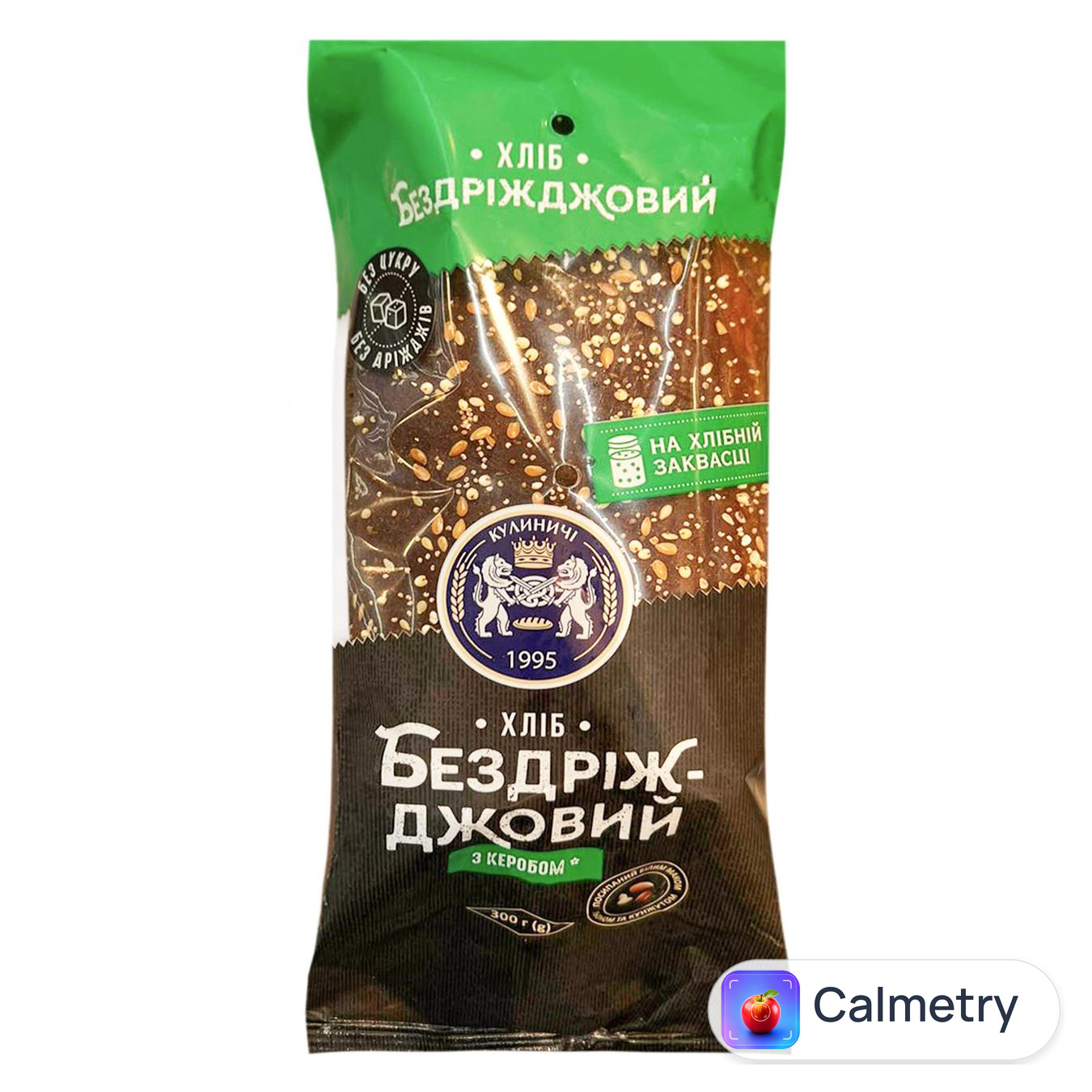 Хліб Кулиничі Бездріжджовий без цукру з керобом на заквасці 300г