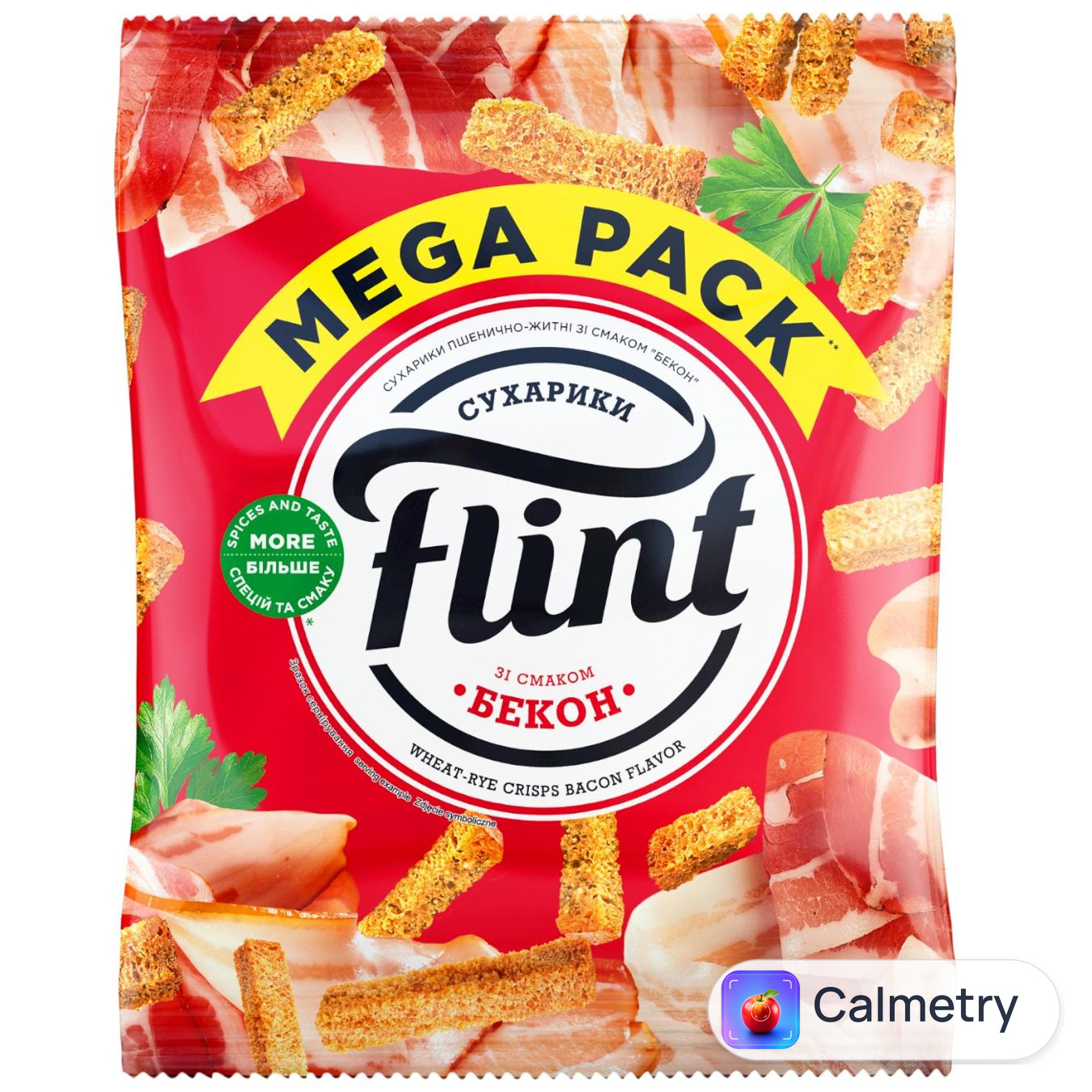 Сухарики Flint пшенично-житні зі смаком бекону 110г