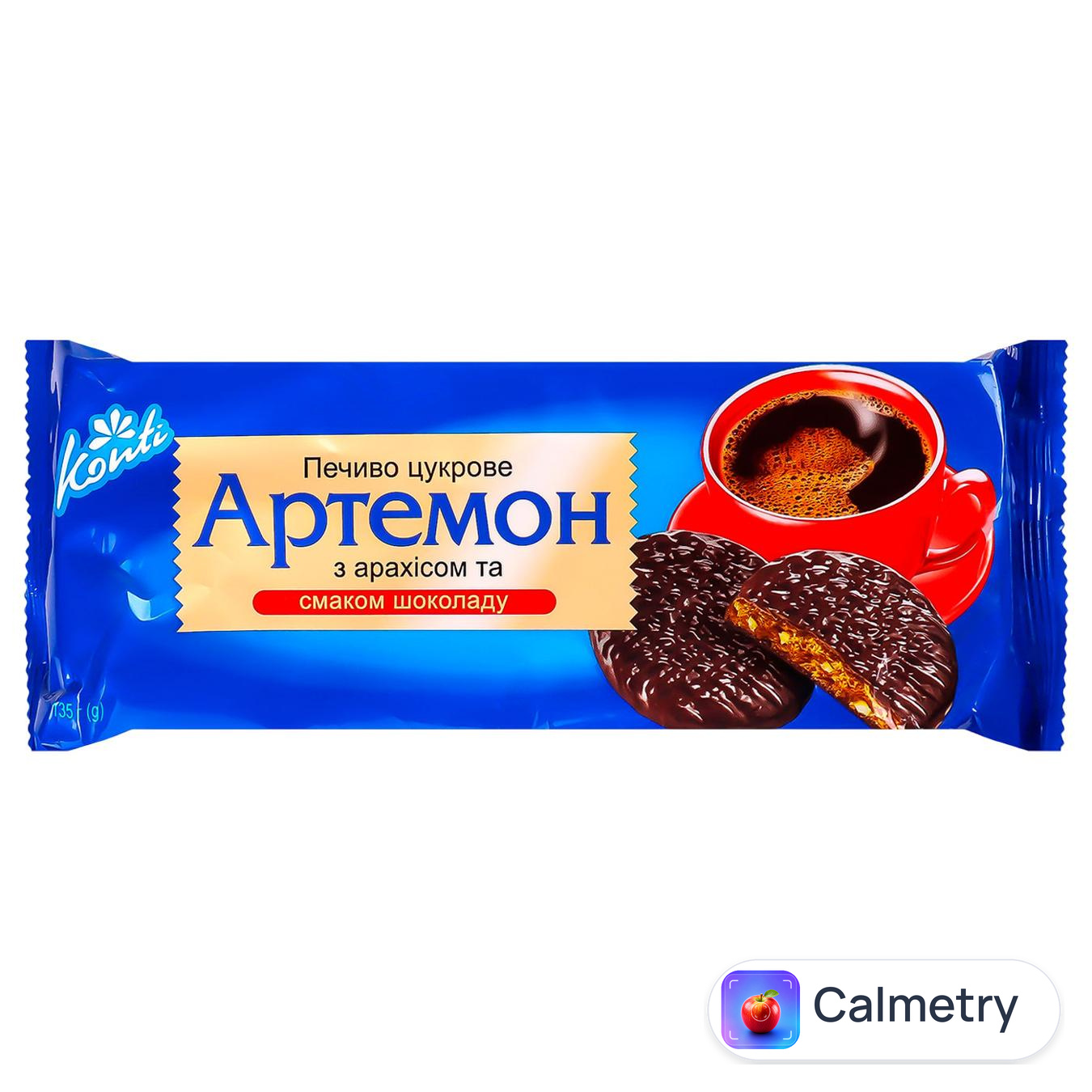 Печиво Konti Артемон з арахісом та шоколадом 135г — фото продукту