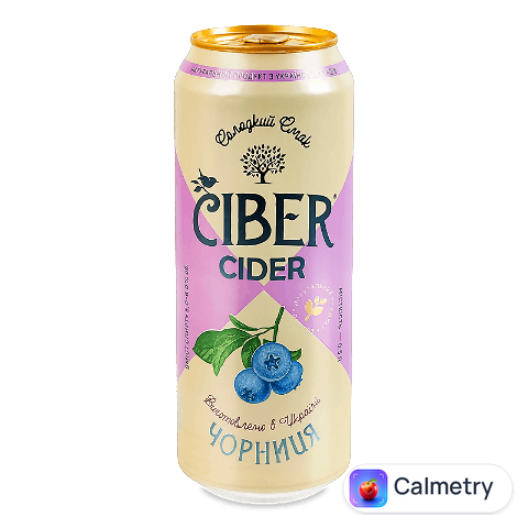 Сидр Ciber Чорниця червоний солодкий газований з/б, 0,5л