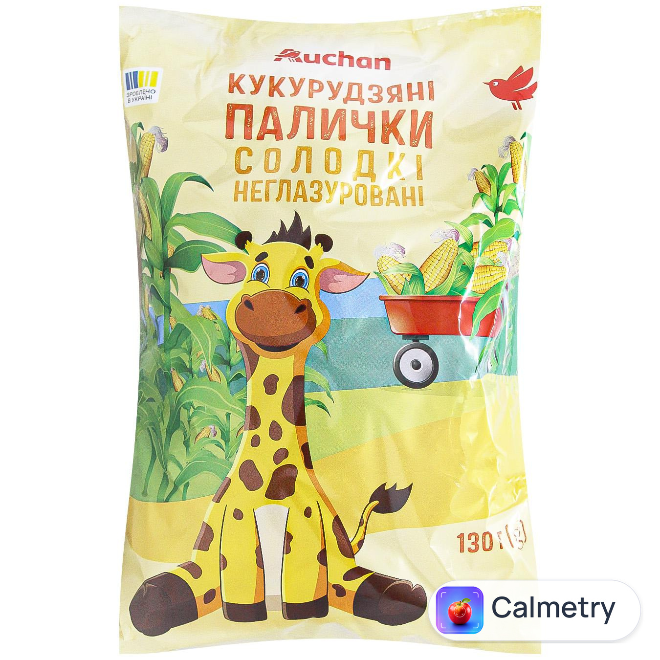Палички кукурудзяні Auchan солодкі неглазуровані 130г