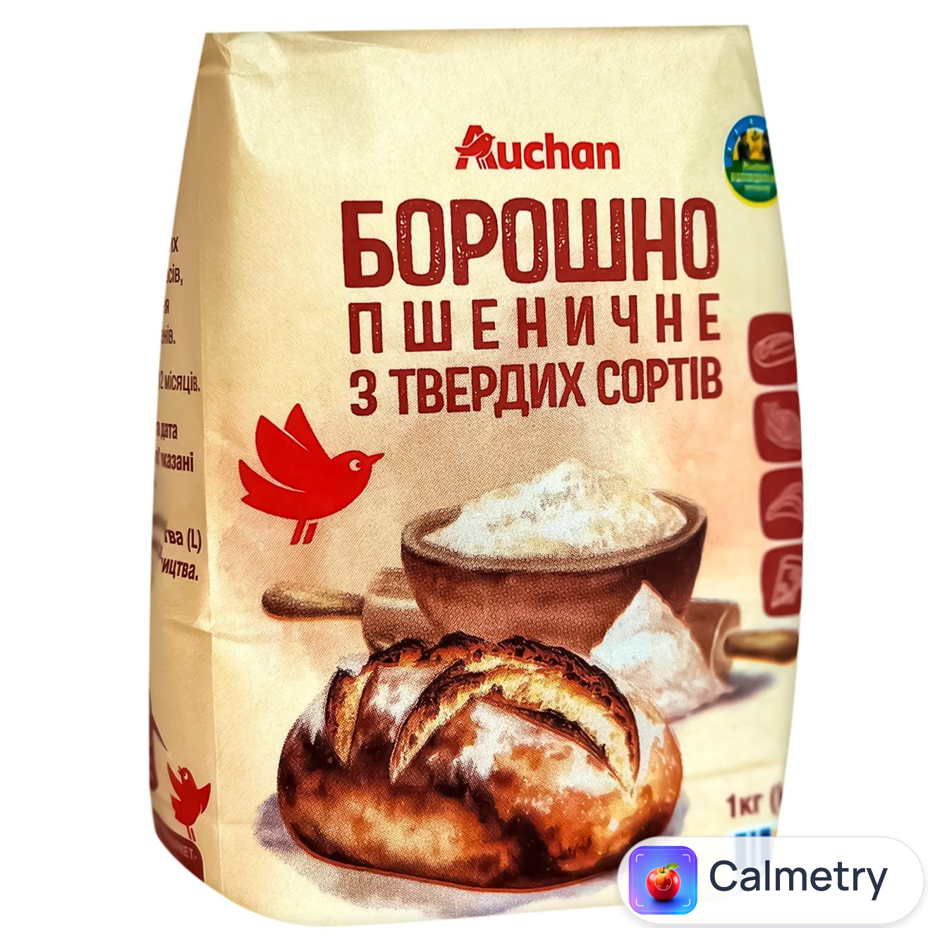 Борошно Auchan пшеничне з твердих сортів 1кг
