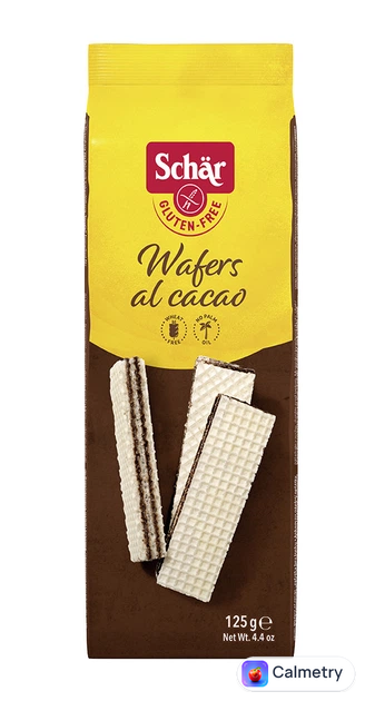 Вафлі без глютену з какао "Wafers al cacao" Dr. Schar 125 г