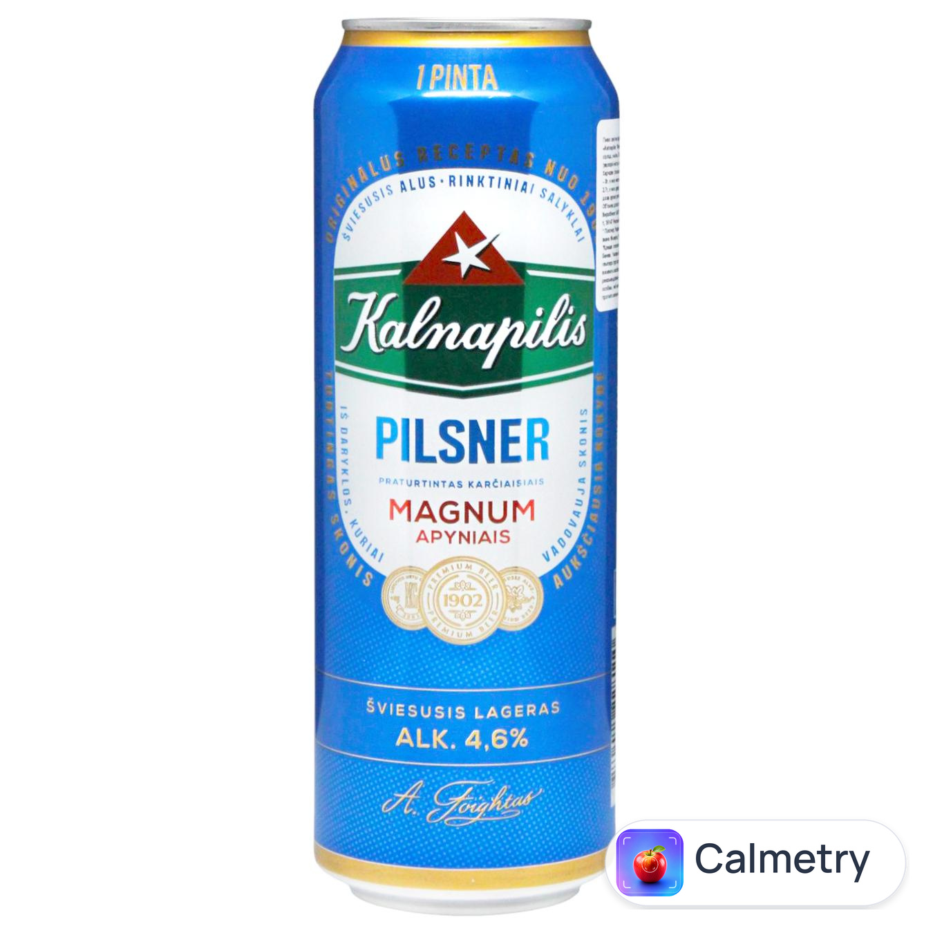 Пиво Kalnapilis Pilsner світле 4,6% 0,568л