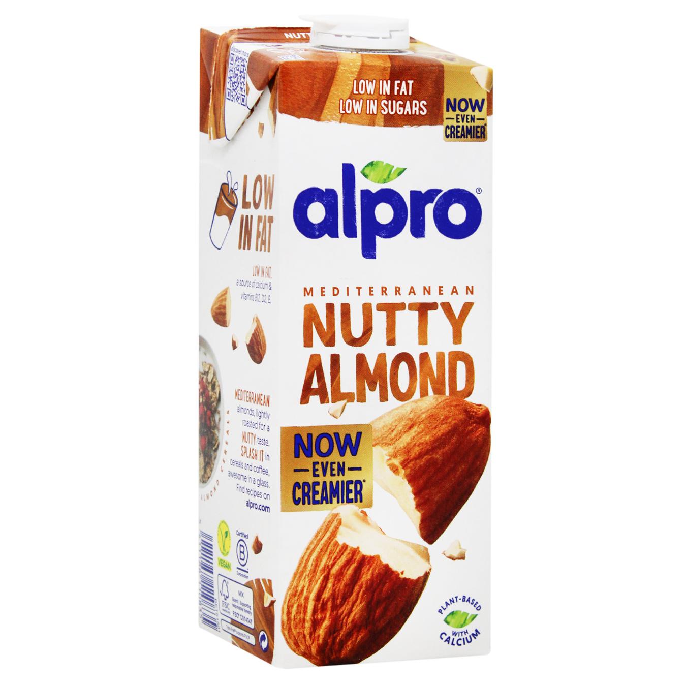 Напій мигдальний Alpro Nutty Almond з кальцієм 1л — фото продукту