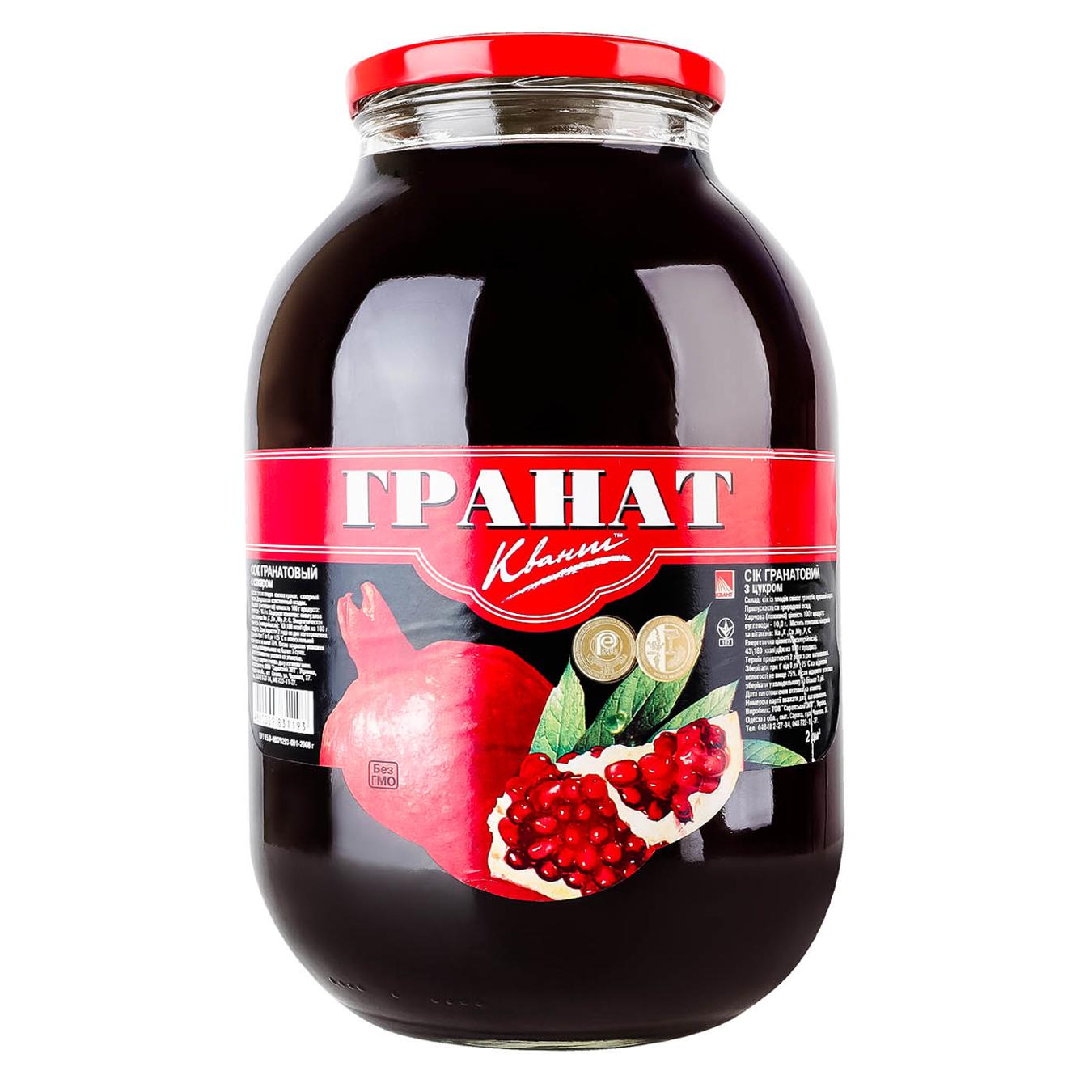 Сік Квант гранатовий з цукром 2л — фото продукту