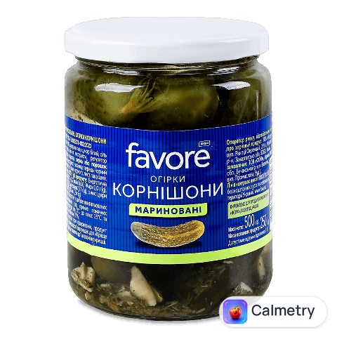 Огірки Favore корнішони мариновані, 500г