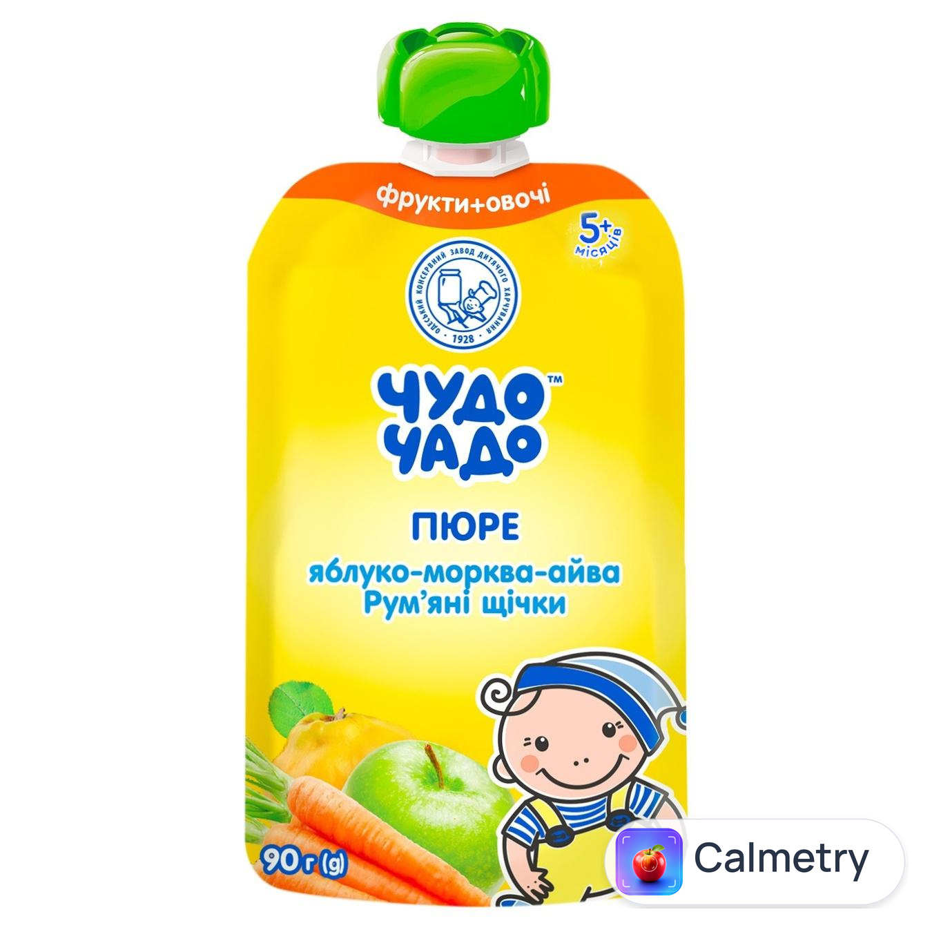 Пюре Чудо-Чадо Яблуко-морква-айва для дітей з 5-ти місяців 90г — фото продукту