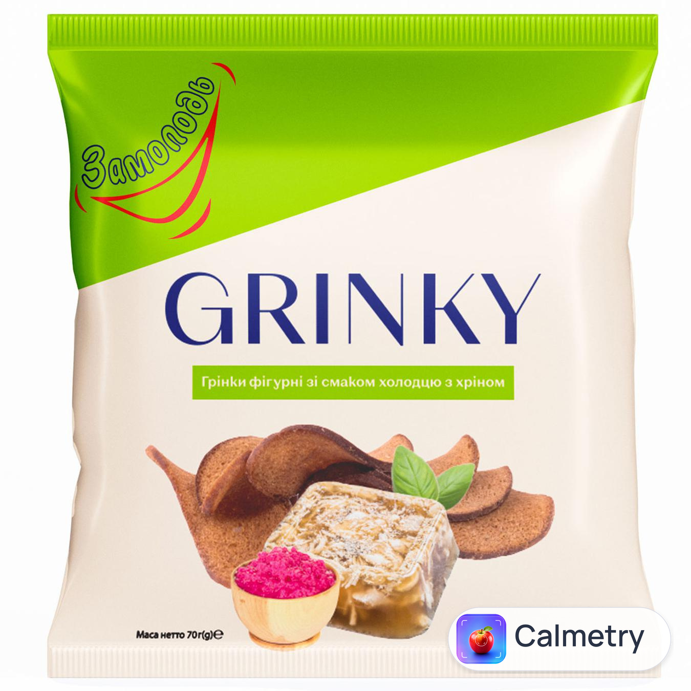 Грінки Замолодь Grinky фігурні зі смаком холодцю з хріном 70г