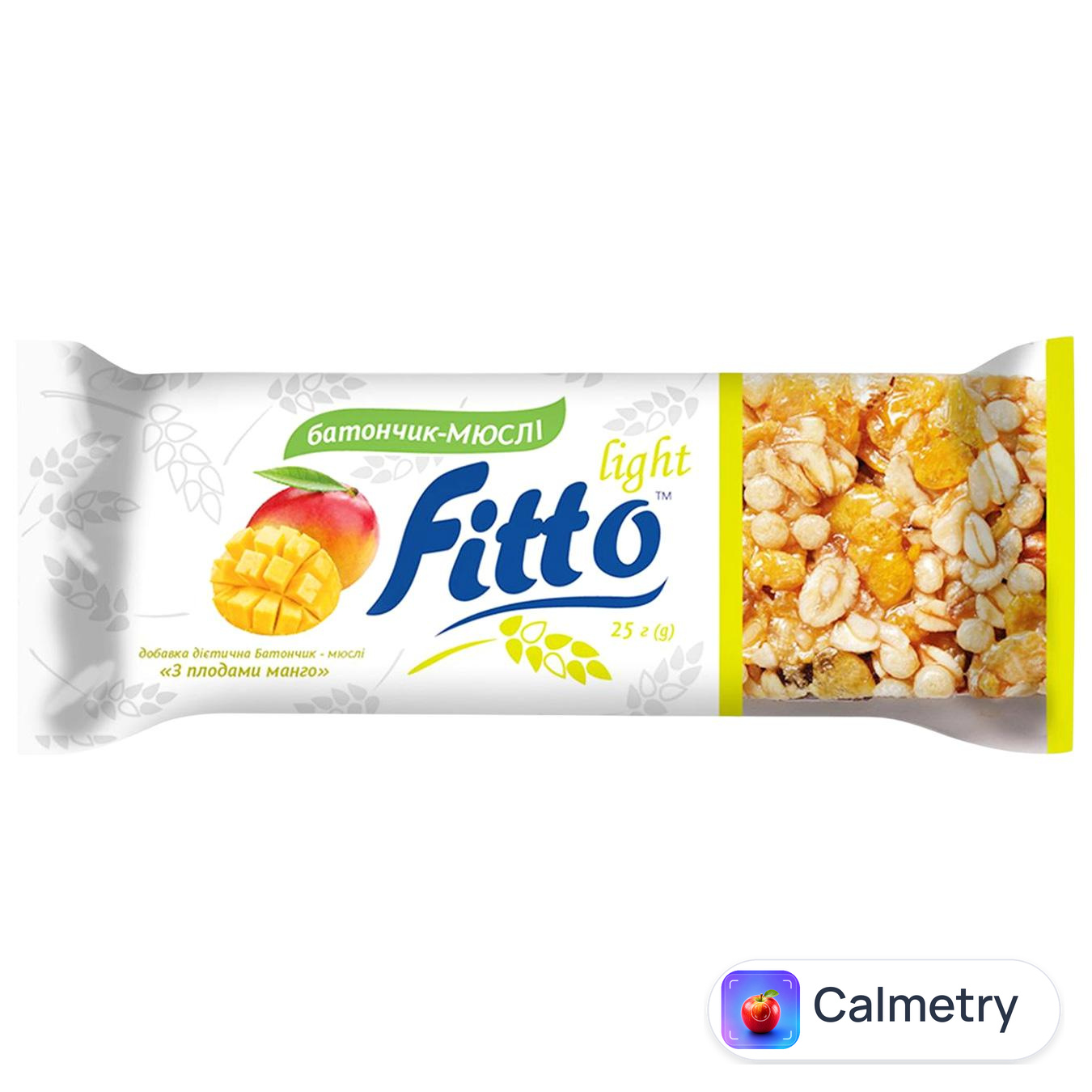 Батончик злаковий Fitto Light з плодами манго 25г