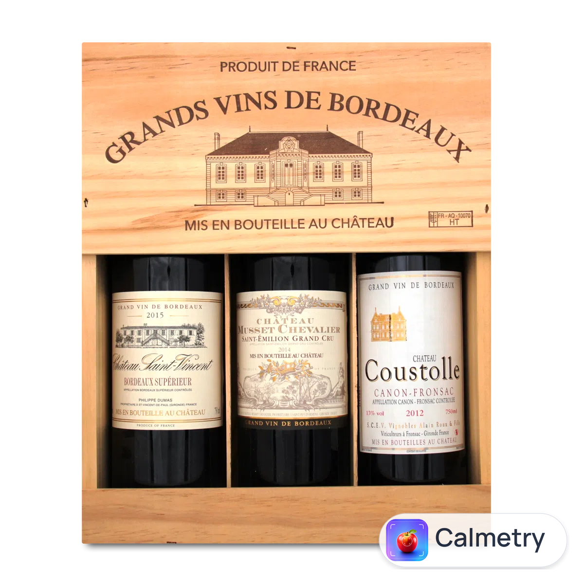 Винний кейс Chateau Saint Vincent & Chateau Coustolle & Chateau Musset Chevalier 3*0,75л