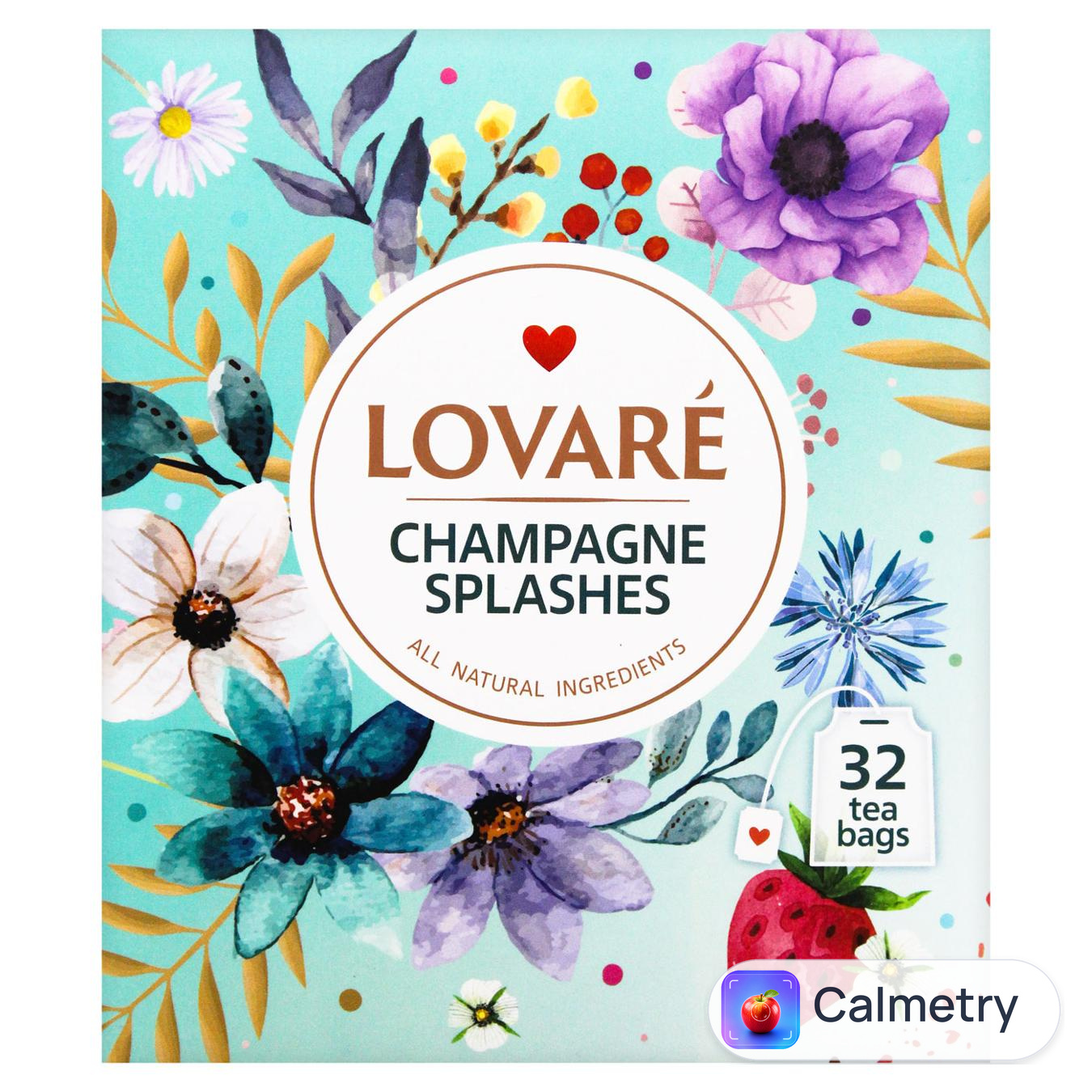 Чай чорний та зелений Lovare Бризки шампанського 2г*32шт — фото продукту