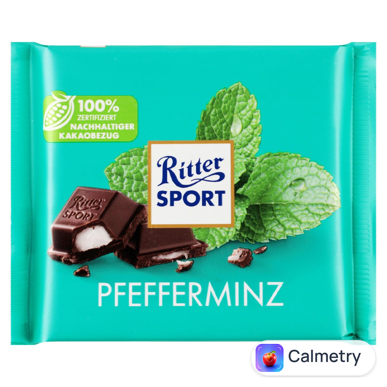 Шоколад чорний Ritter Sport з кремово-м'ятною начинкою 100г