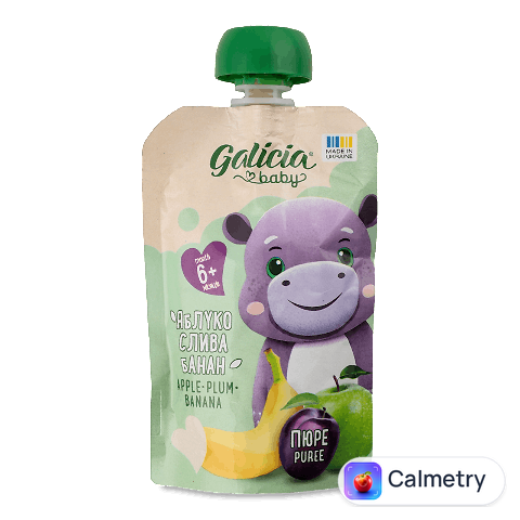 Пюре Galicia Baby яблучно-сливово-бананове, 90г