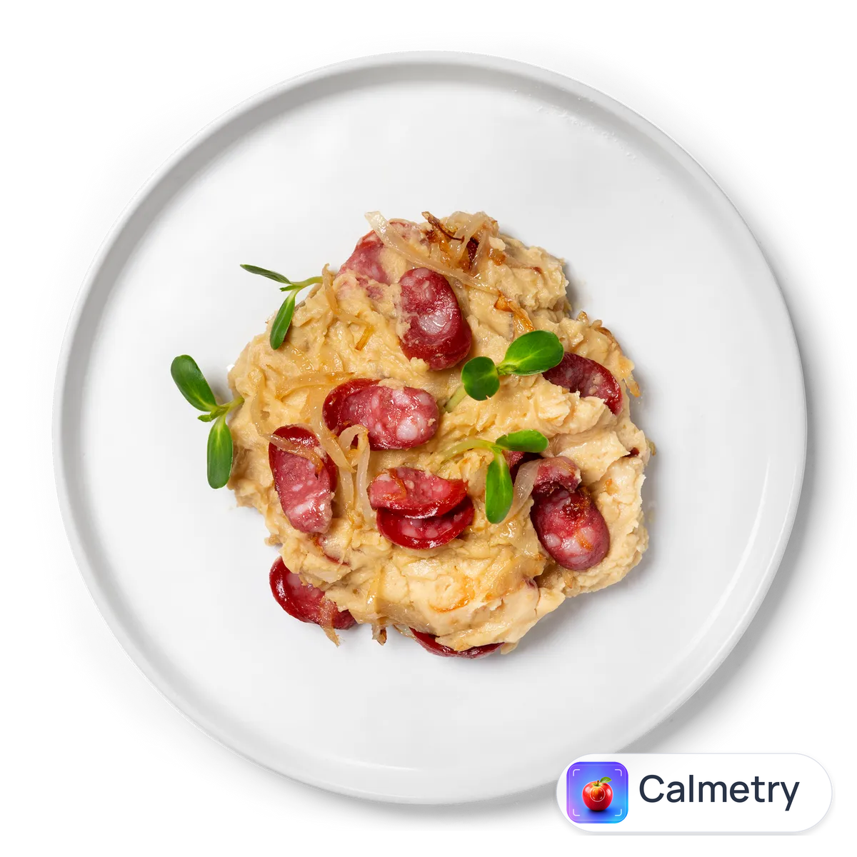 Горохове пюре з копченими ковбасками