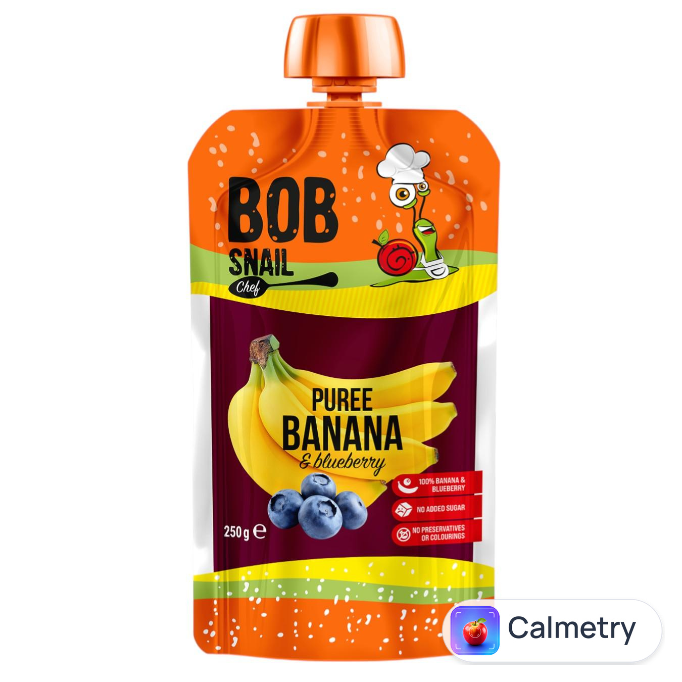 Пюре Bob Snail Бананове з чорницею 250г — фото продукту