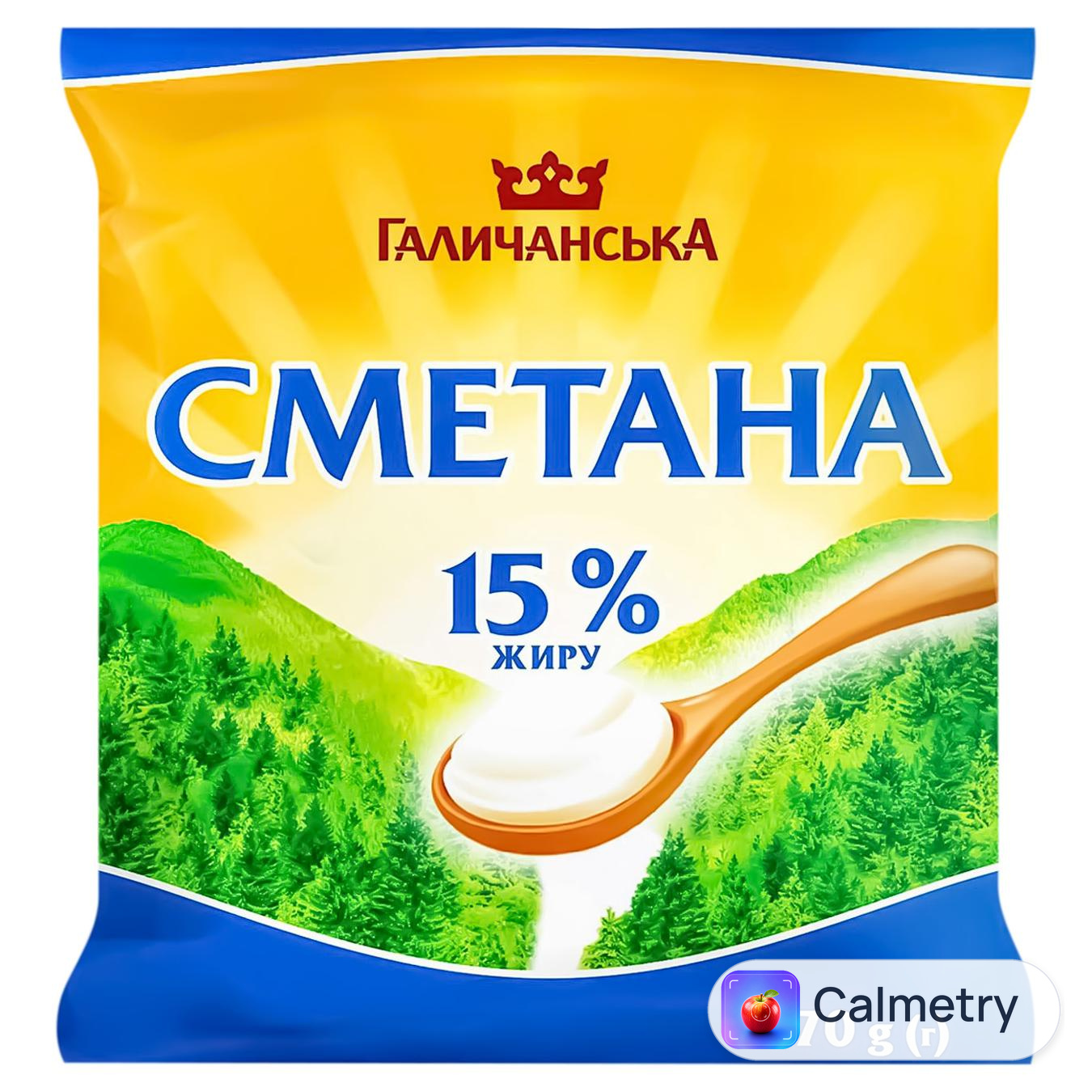 Сметана Галичанська 15% 370г