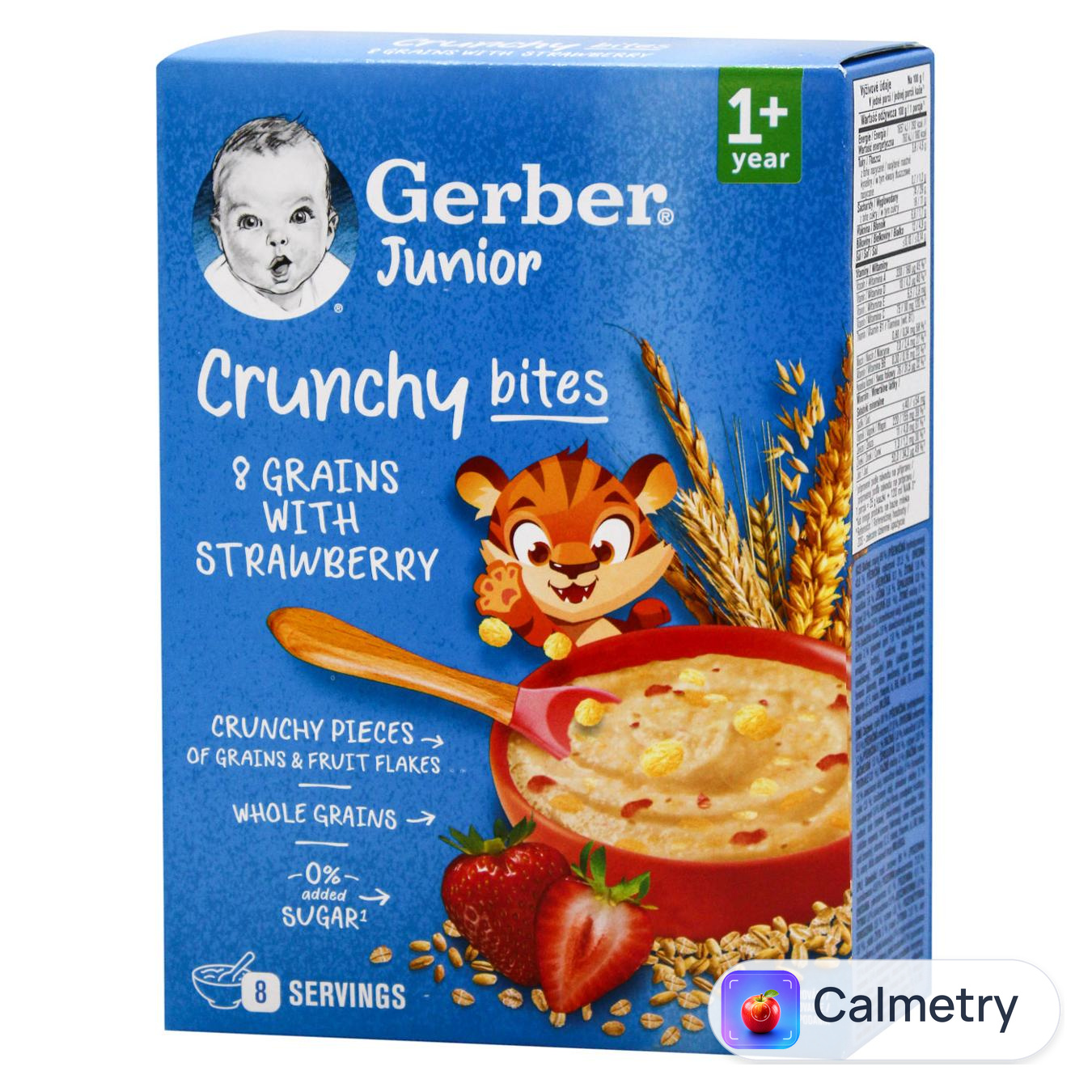 Каша безмолочна Gerber мультизлакова з хрусткими пластівцями та шматочками полуниці 200г